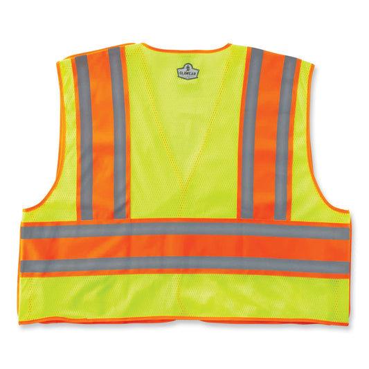 ergodyne GloWear 8245PSV Class 2 Public Safety Vest, Polyester, 6X-Large/7X-Large, Lime (24000)