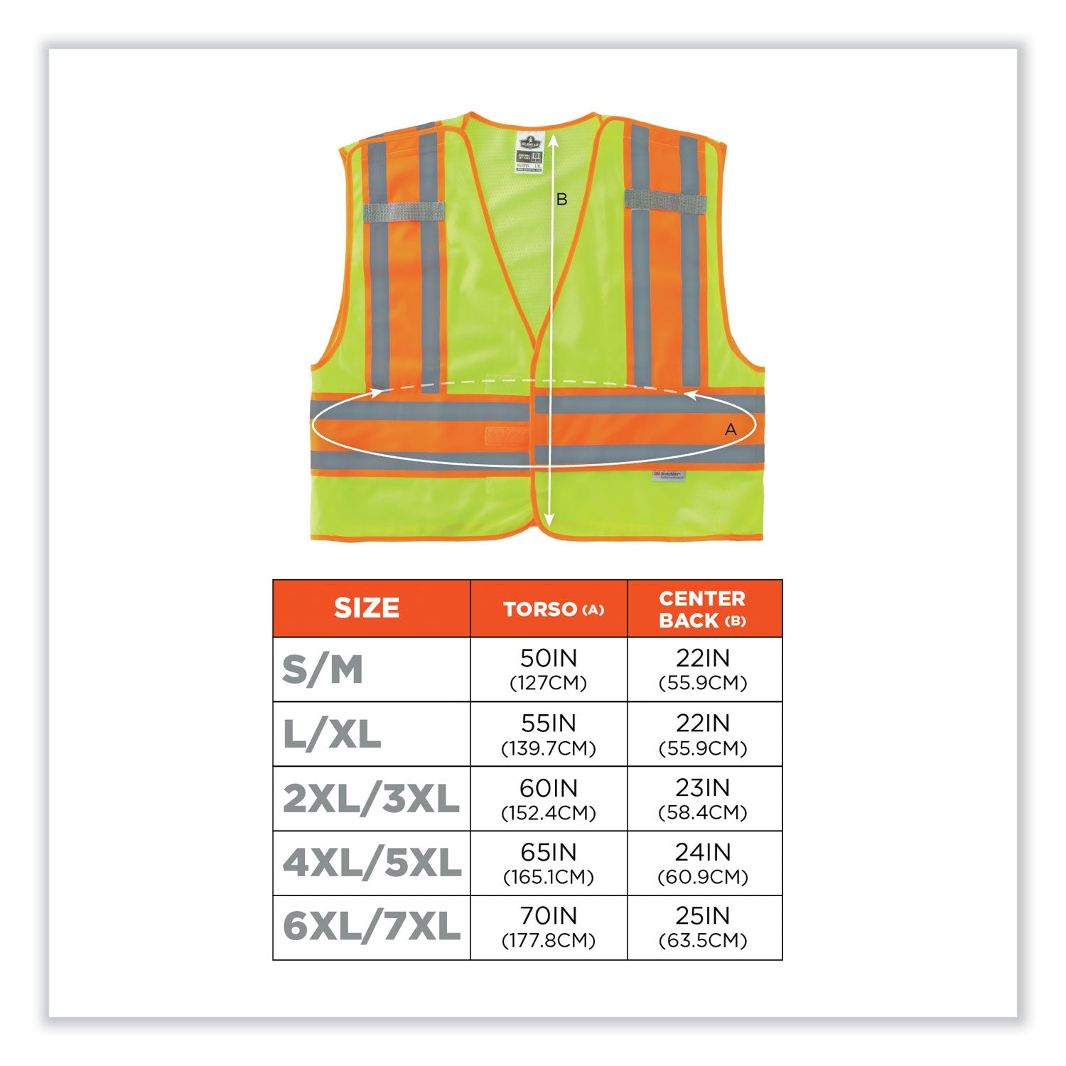 ergodyne GloWear 8245PSV Class 2 Public Safety Vest, Polyester, 6X-Large/7X-Large, Lime (24000)