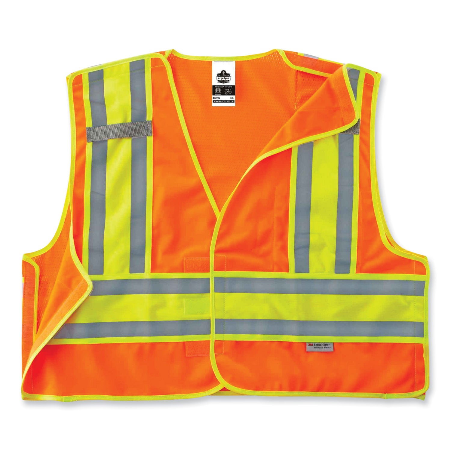 ergodyne GloWear 8245PSV Class 2 Public Safety Vest, Polyester, 4X-Large/5X-Large, Orange (23389)