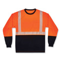 ergodyne GloWear 8281BK Class 2 Long Sleeve Shirt with Black Bottom, Polyester, 3X-Large, Orange (22687)