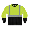 ergodyne GloWear 8291BK Type R Class 2 Black Front Long Sleeve T-Shirt, Polyester, Large, Lime (22704)