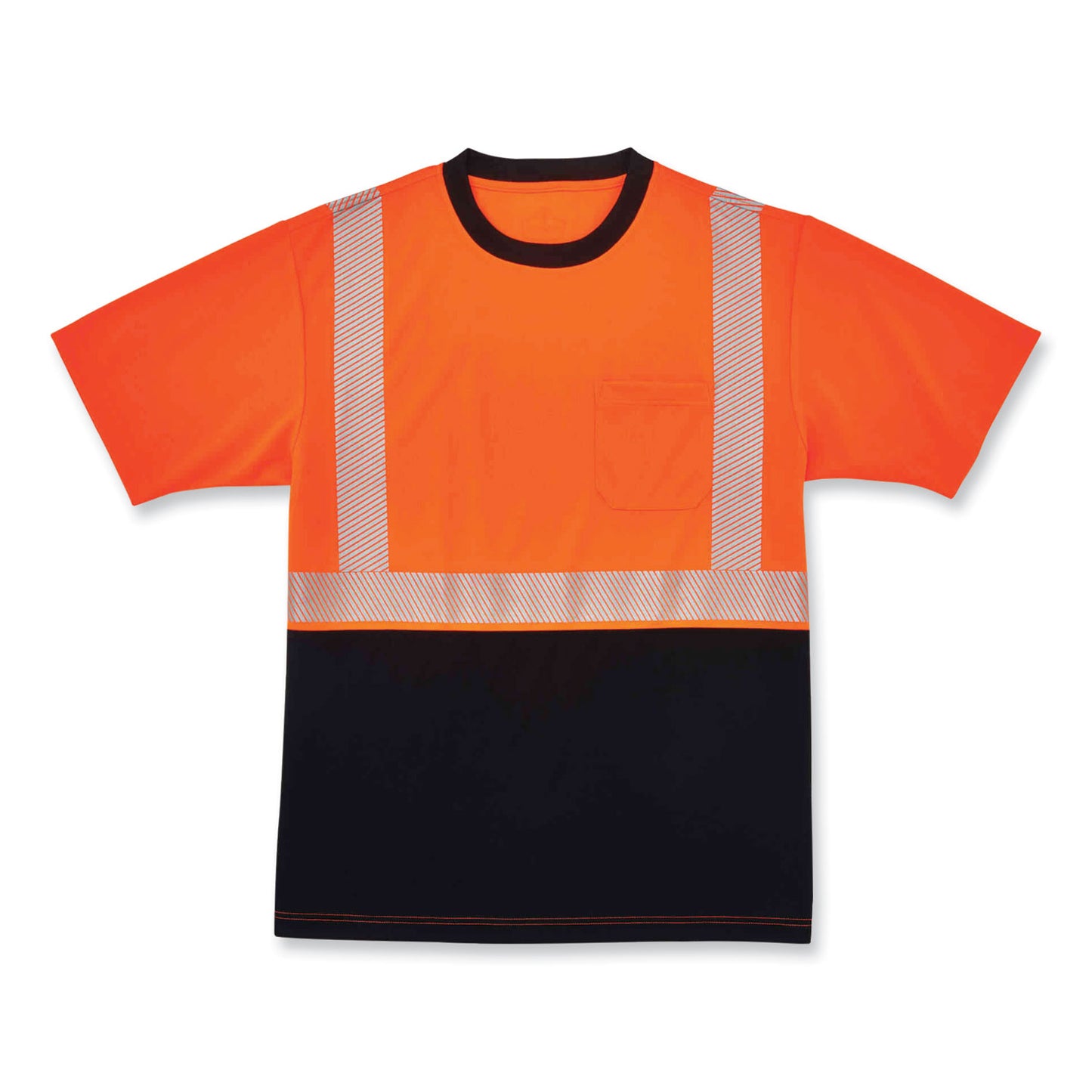 ergodyne GloWear 8280BK Class 2 Performance T-Shirt with Black Bottom, Polyester, 2X-Large, Orange (22586)