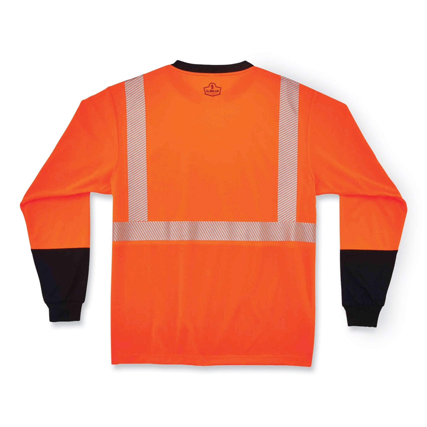 ergodyne GloWear 8281BK Class 2 Long Sleeve Shirt with Black Bottom, Polyester, X-Large, Orange (22685)