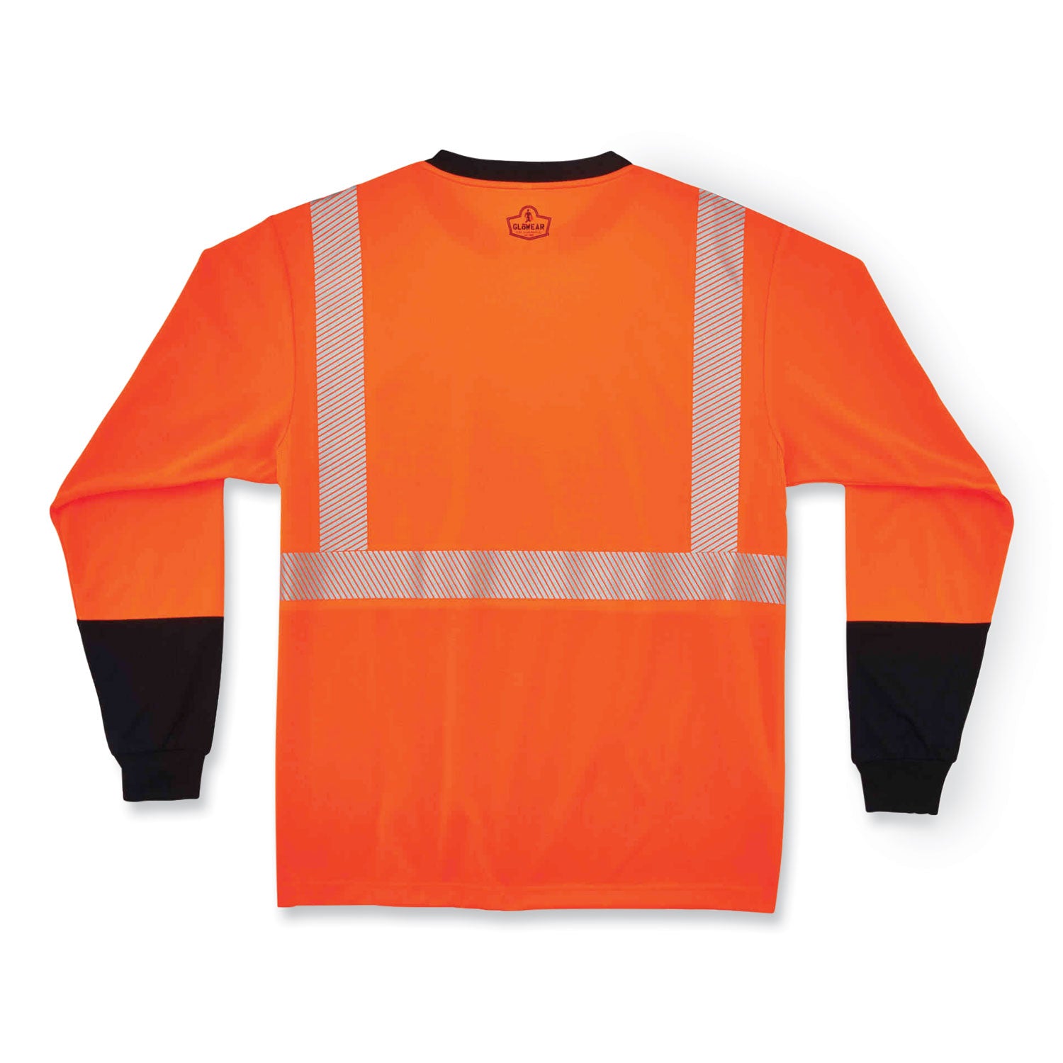 ergodyne GloWear 8281BK Class 2 Long Sleeve Shirt with Black Bottom, Polyester, X-Large, Orange (22685)