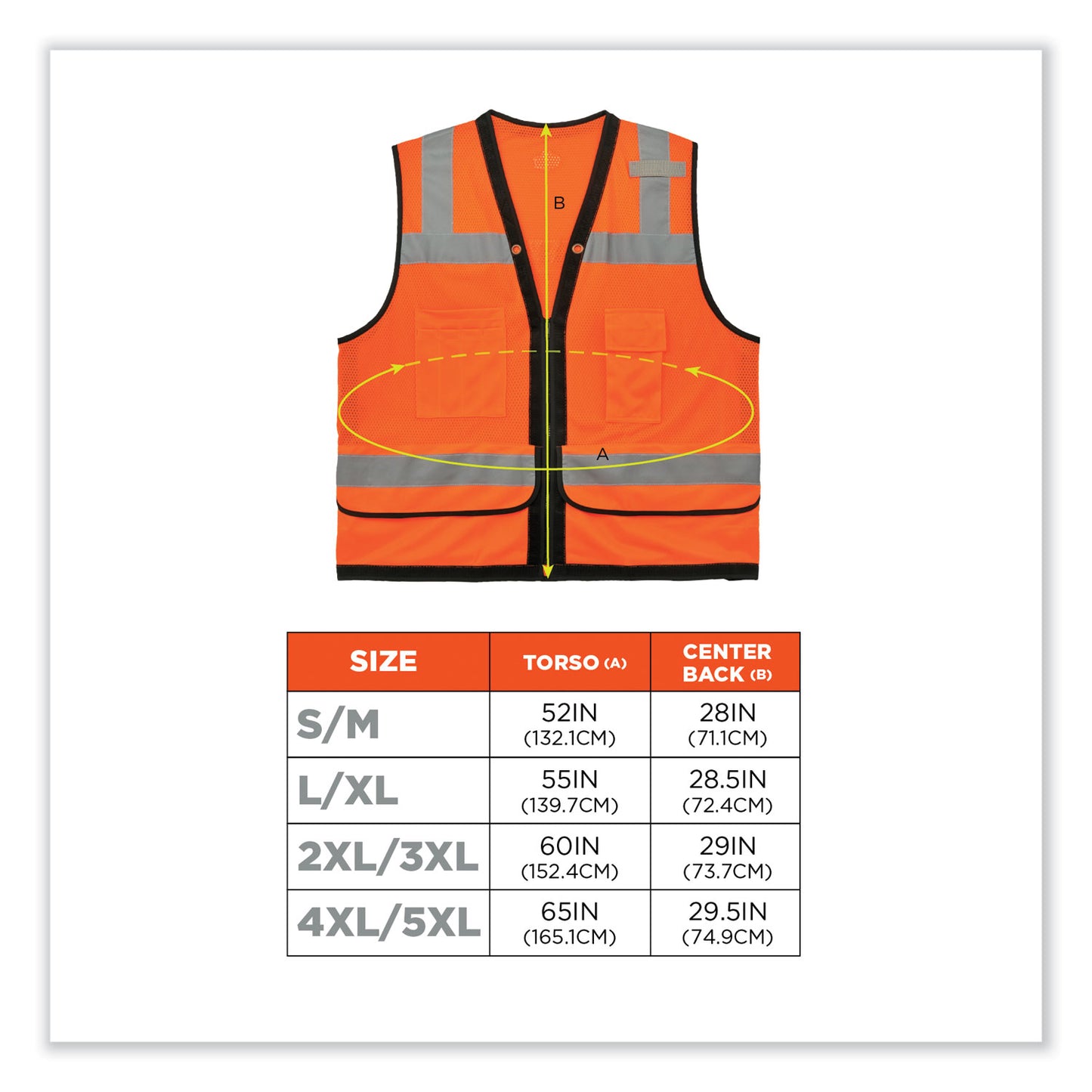 ergodyne GloWear 8253HDZ Class 2 Heavy-Duty Mesh Surveyors Vest, Polyester, 4X-Large/5X-Large, Orange (23319)