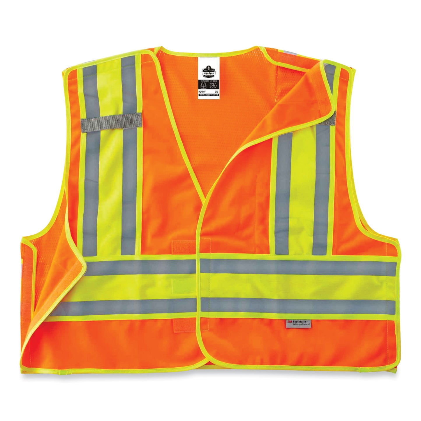 ergodyne GloWear 8245PSV Class 2 Public Safety Vest, Polyester, 6X-Large/7X-Large, Orange (23390)