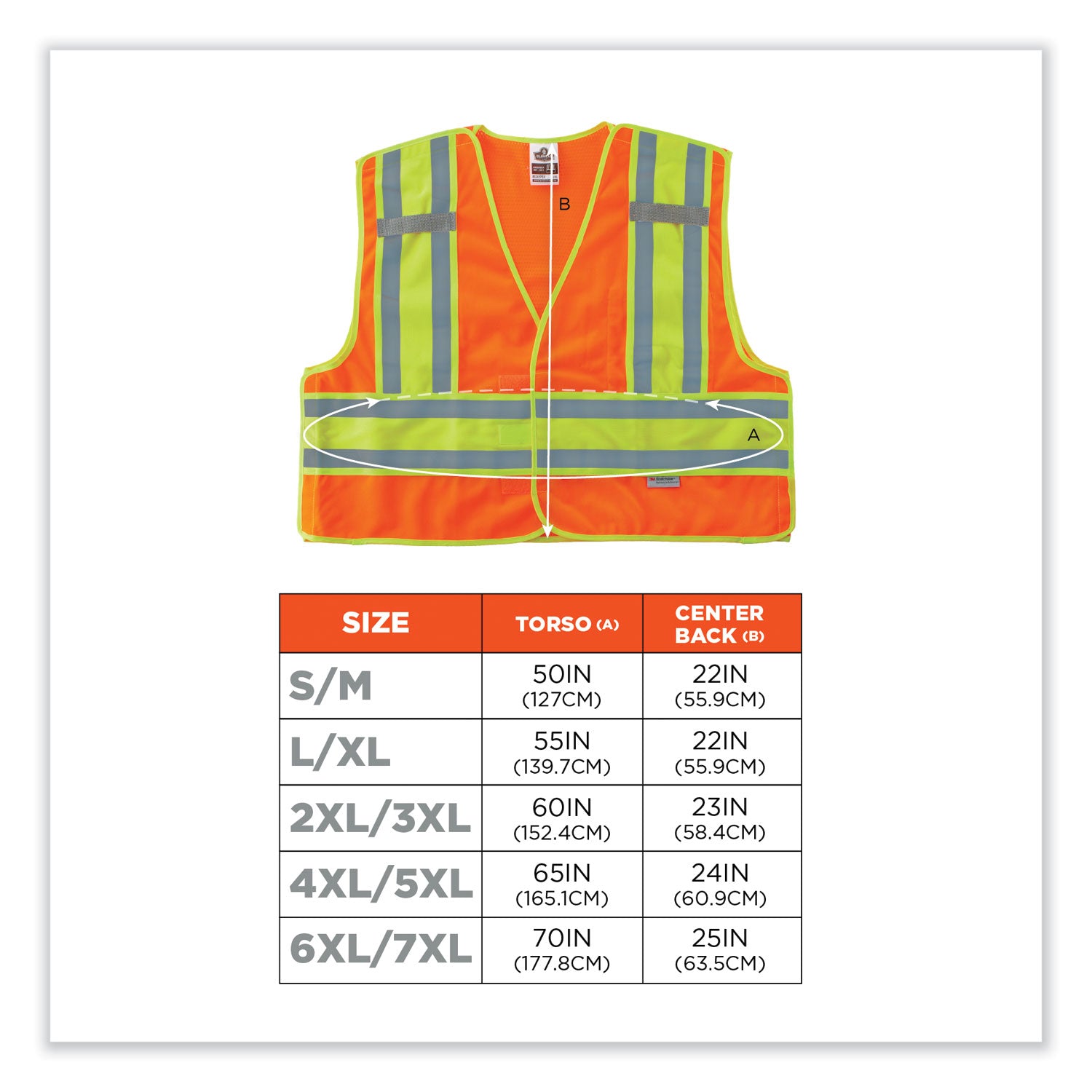 ergodyne GloWear 8245PSV Class 2 Public Safety Vest, Polyester, 2X-Large/3X-Large, Orange (23387)