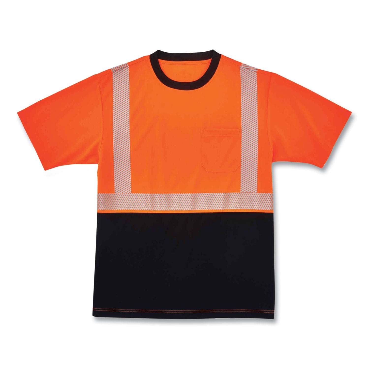 ergodyne GloWear 8280BK Class 2 Performance T-Shirt with Black Bottom, Polyester, 3X-Large, Orange (22587)