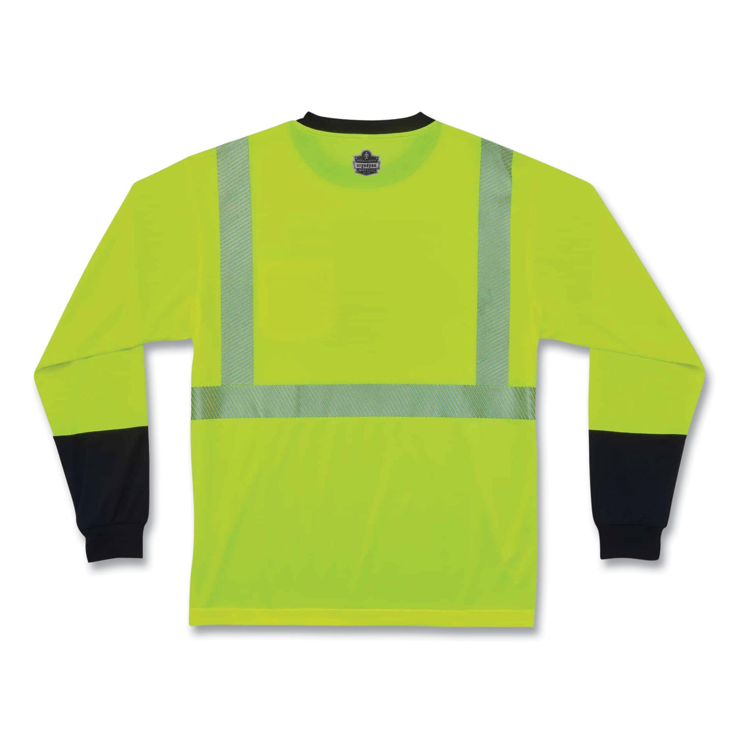 ergodyne GloWear 8281BK Class 2 Long Sleeve Shirt with Black Bottom, Polyester, Medium, Lime (22633)