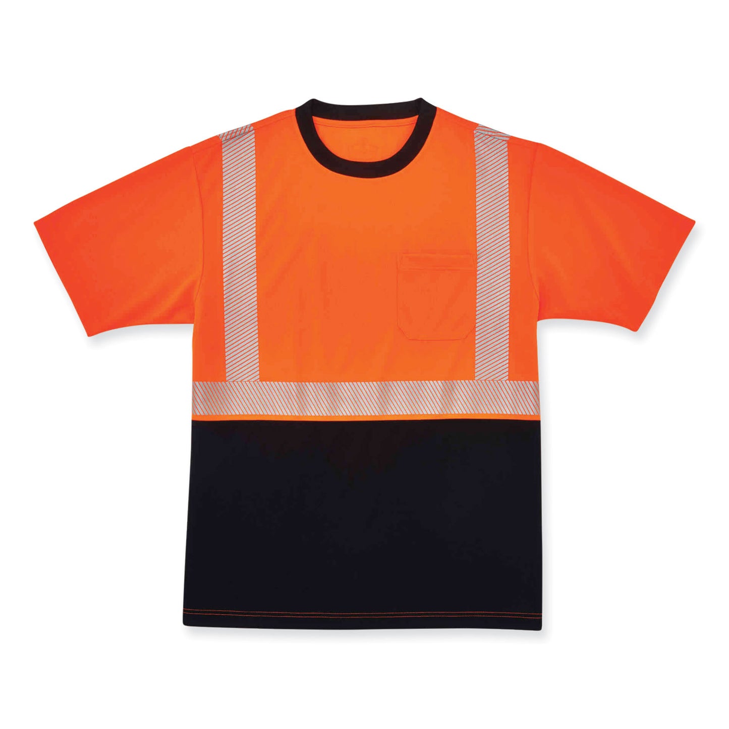 ergodyne GloWear 8280BK Class 2 Performance T-Shirt with Black Bottom, Polyester, X-Large, Orange (22585)