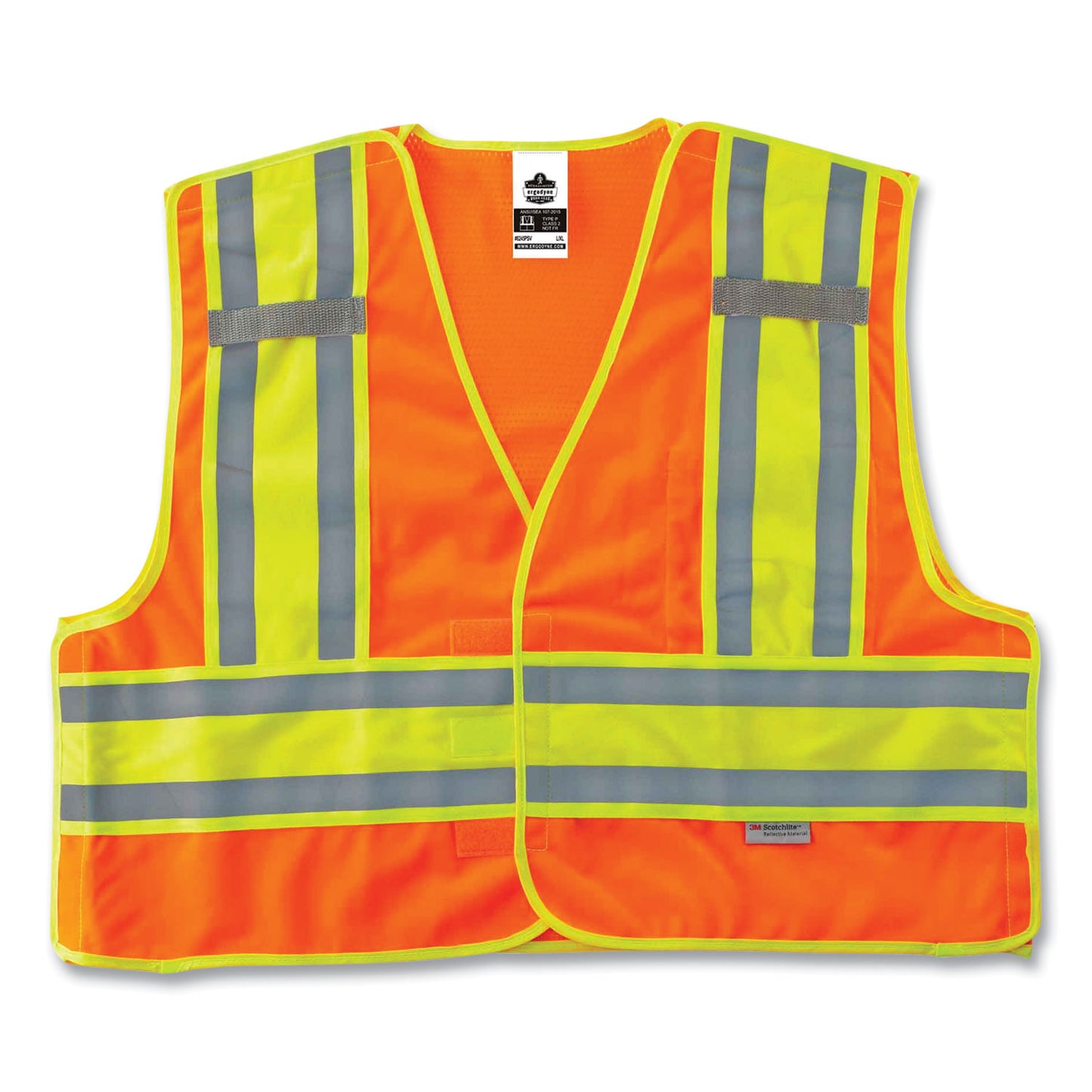 ergodyne GloWear 8245PSV Class 2 Public Safety Vest, Polyester, 6X-Large/7X-Large, Orange (23390)