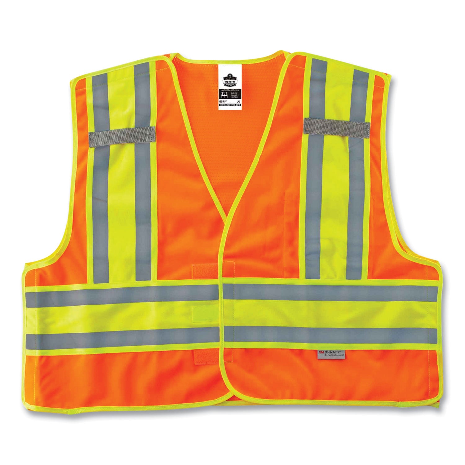 ergodyne GloWear 8245PSV Class 2 Public Safety Vest, Polyester, 6X-Large/7X-Large, Orange (23390)