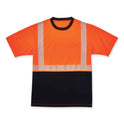 ergodyne GloWear 8280BK Class 2 Performance T-Shirt with Black Bottom, Polyester, Large, Orange (22584)