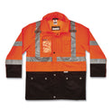 ergodyne GloWear 8386 Class 3 Hi-Vis Outer Shell Jacket, Polyester, 4X-Large, Orange (25468)