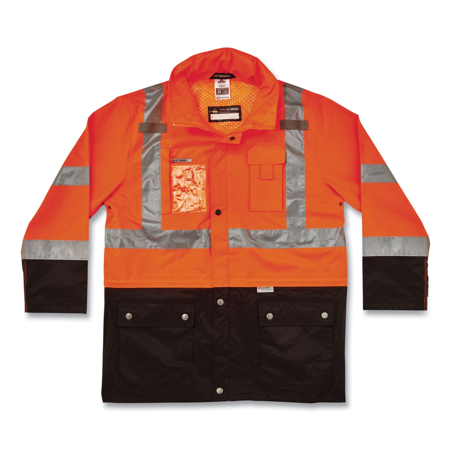 ergodyne GloWear 8386 Class 3 Hi-Vis Outer Shell Jacket, Polyester, 4X-Large, Orange (25468)