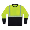 ergodyne GloWear 8281BK Class 2 Long Sleeve Shirt with Black Bottom, Polyester, X-Large, Lime (22635)