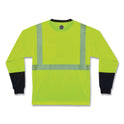 ergodyne GloWear 8281BK Class 2 Long Sleeve Shirt with Black Bottom, Polyester, X-Large, Lime (22635)