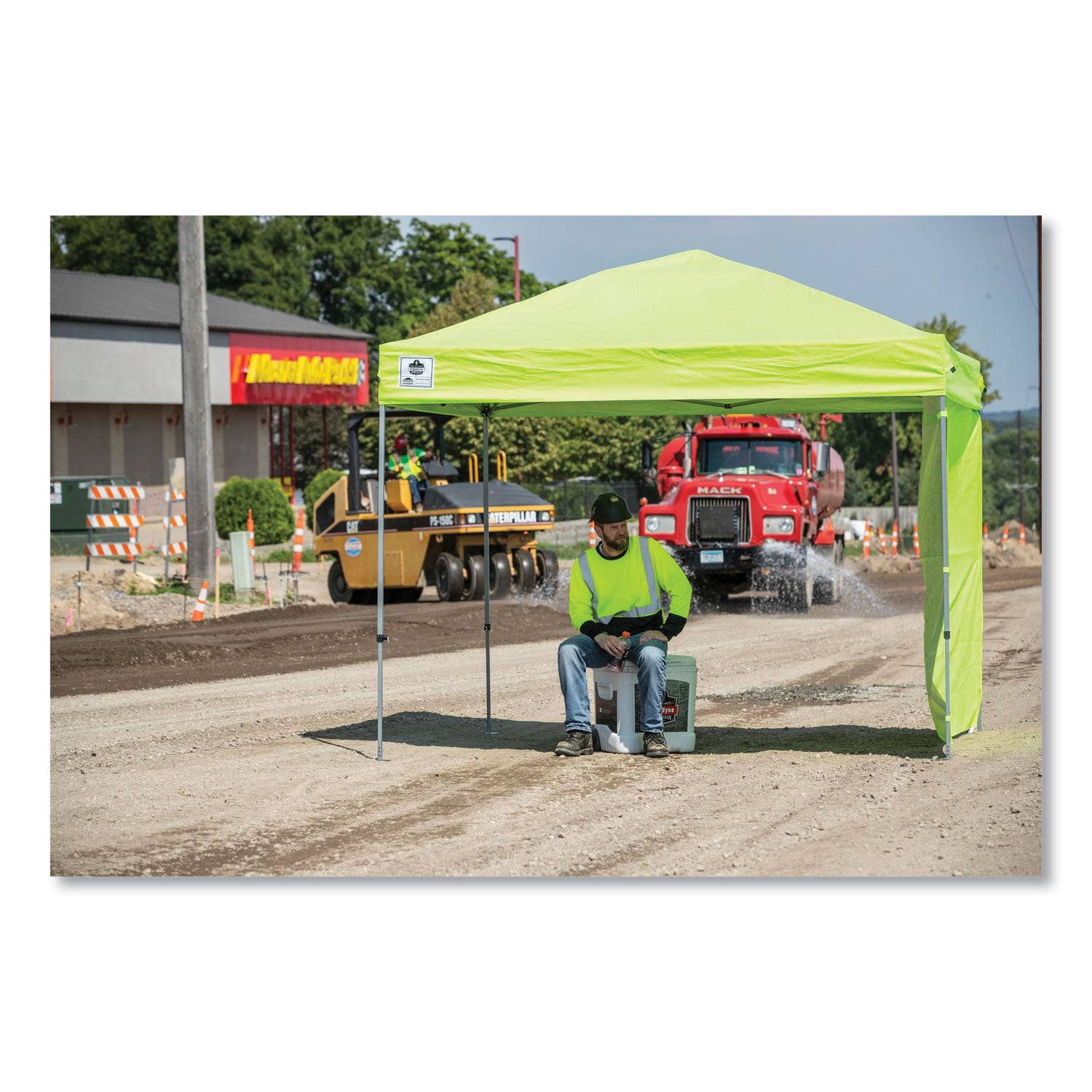 ergodyne Shax 6010C Replacement Pop-Up Tent Canopy for 6010, 10 ft x 10 ft, Polyester, Lime (12911)