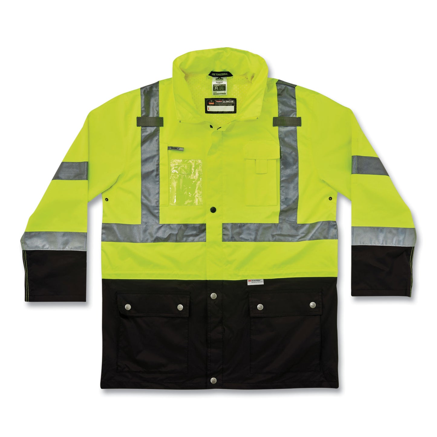 ergodyne GloWear 8386 Class 3 Hi-Vis Outer Shell Jacket, Polyester, Medium, Lime (25373)