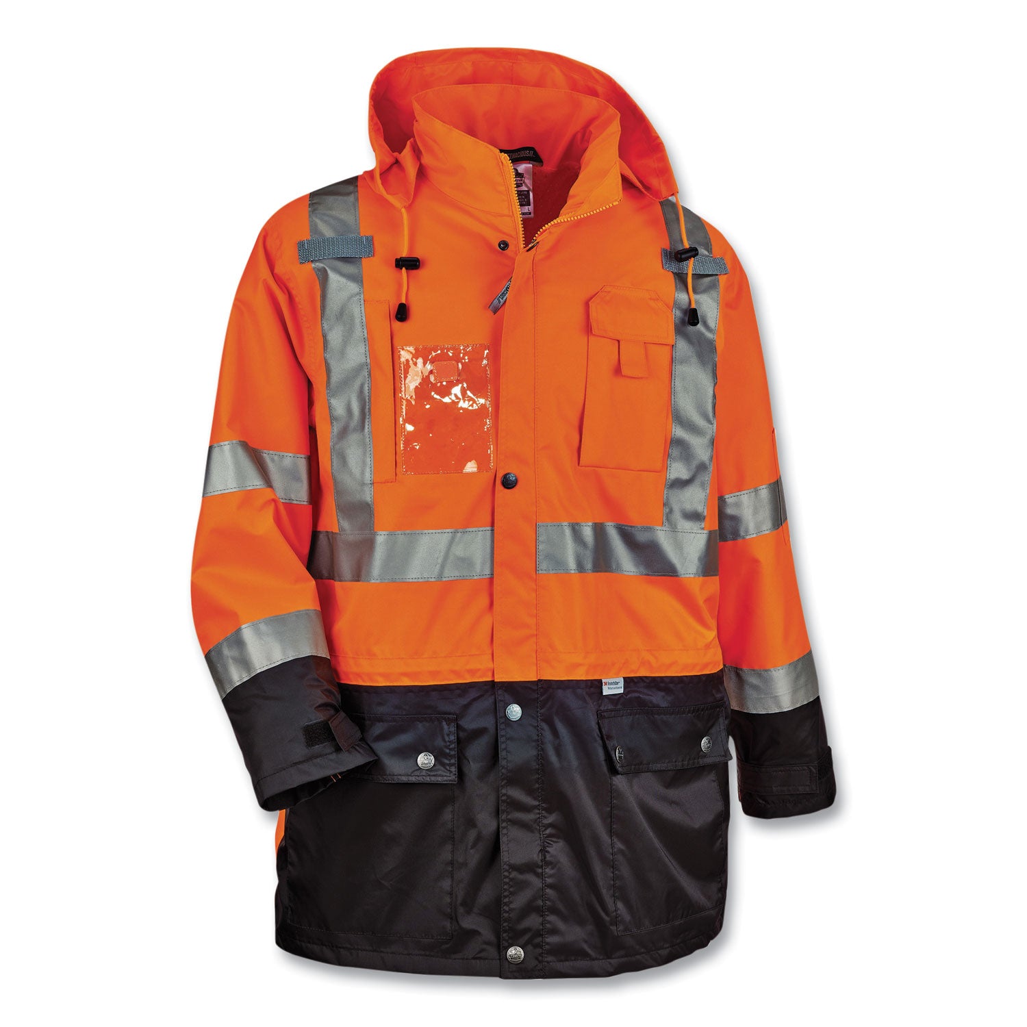 ergodyne GloWear 8386 Class 3 Hi-Vis Outer Shell Jacket, Polyester, 3X-Large, Orange (25467)