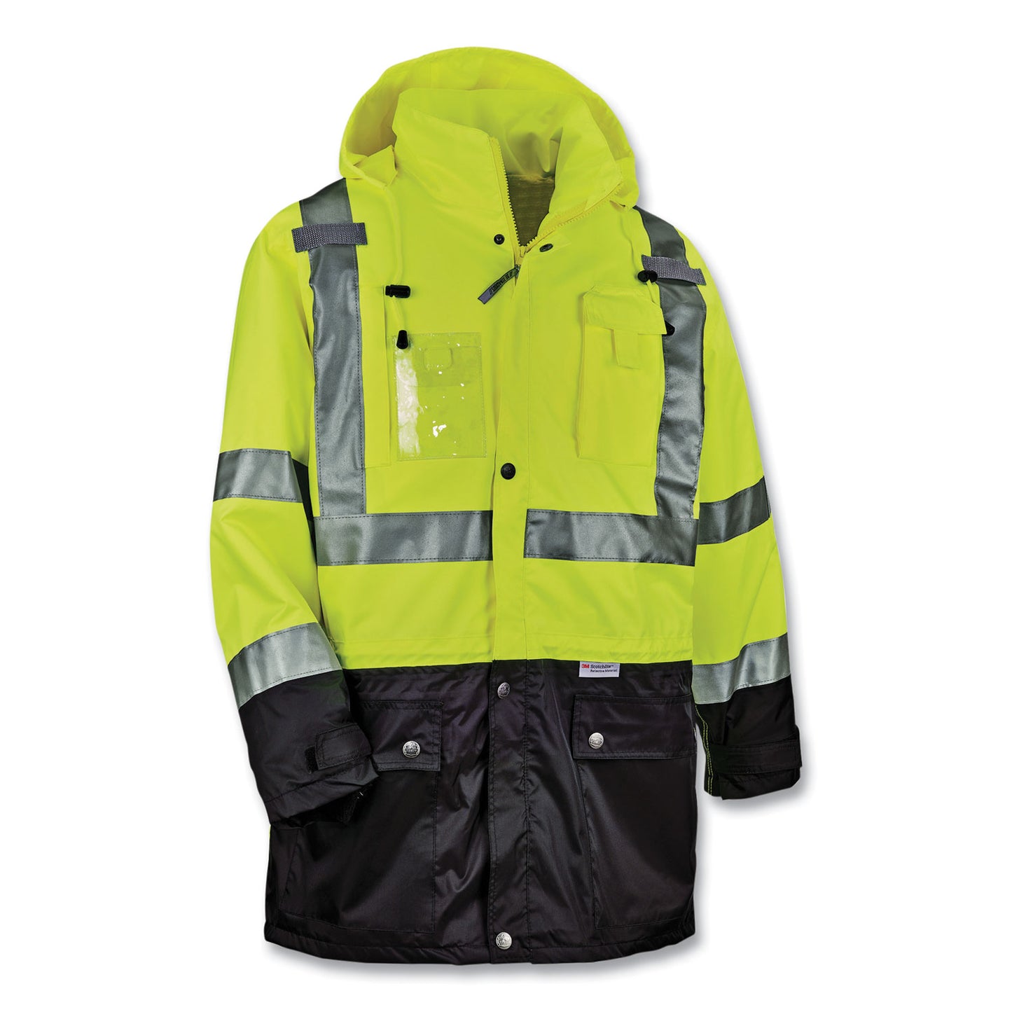 ergodyne GloWear 8386 Class 3 Hi-Vis Outer Shell Jacket, Polyester, 4X-Large, Lime (25378)