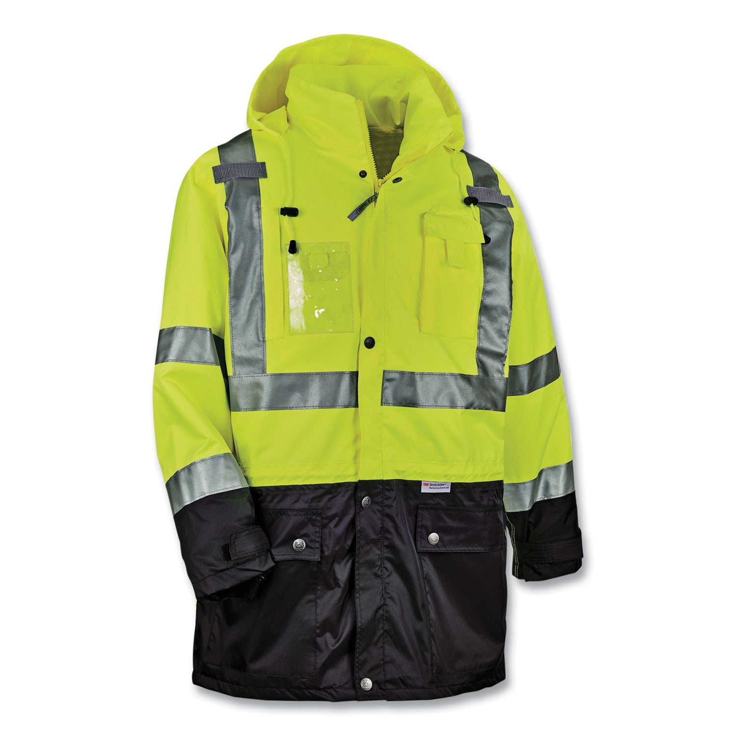 ergodyne GloWear 8386 Class 3 Hi-Vis Outer Shell Jacket, Polyester, 4X-Large, Lime (25378)