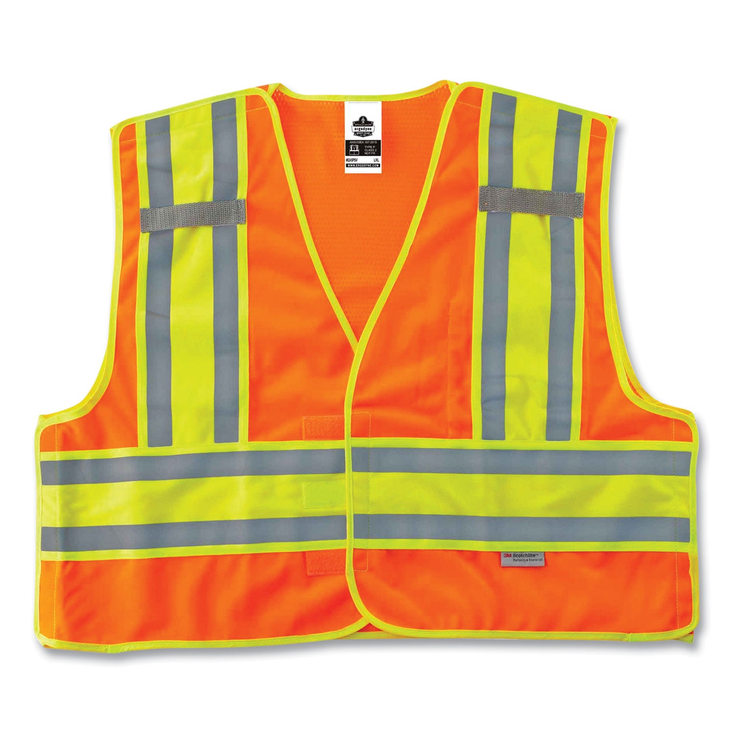 ergodyne GloWear 8245PSV Class 2 Public Safety Vest, Polyester, 4X-Large/5X-Large, Orange (23389)