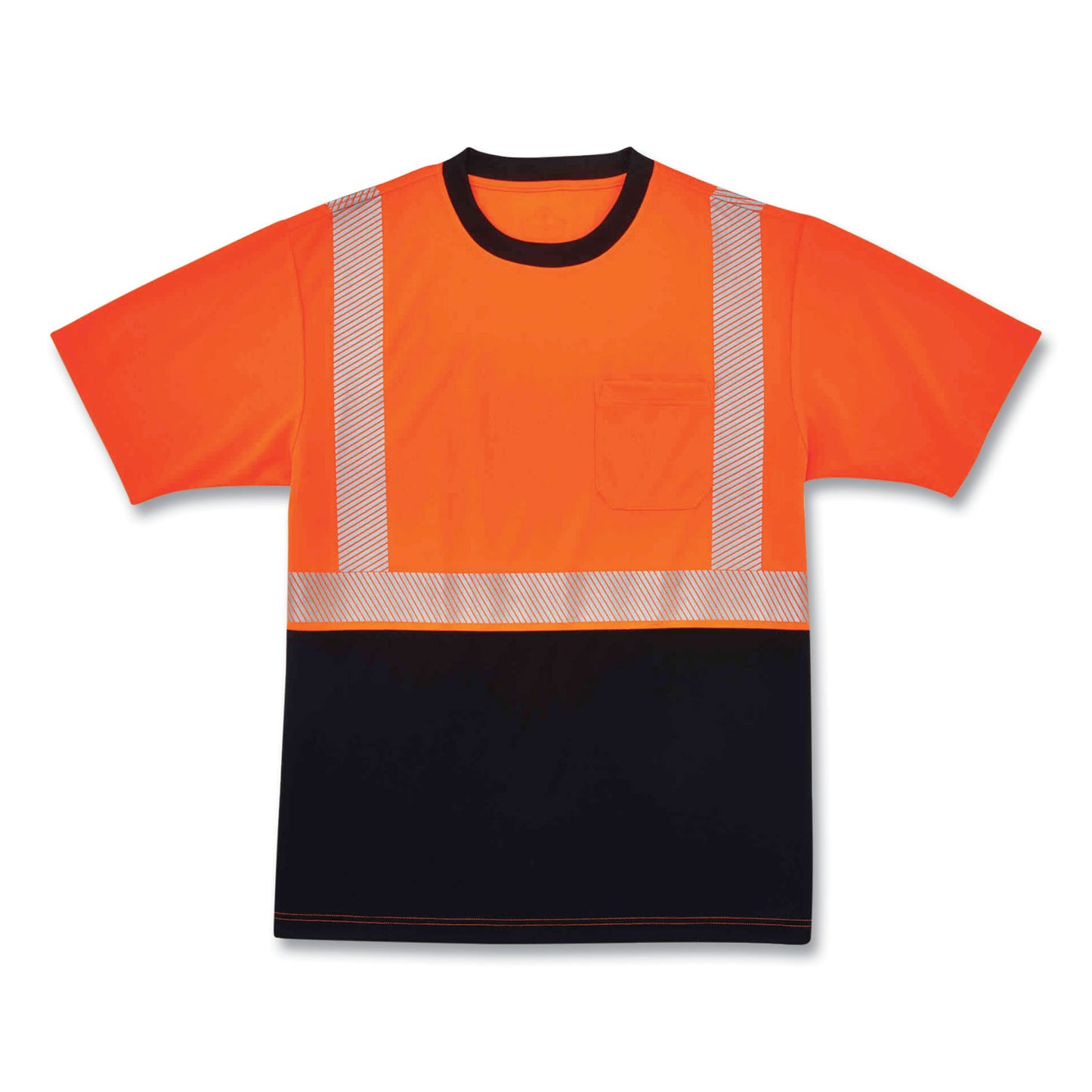 ergodyne GloWear 8280BK Class 2 Performance T-Shirt with Black Bottom, Polyester, Medium, Orange (22583)