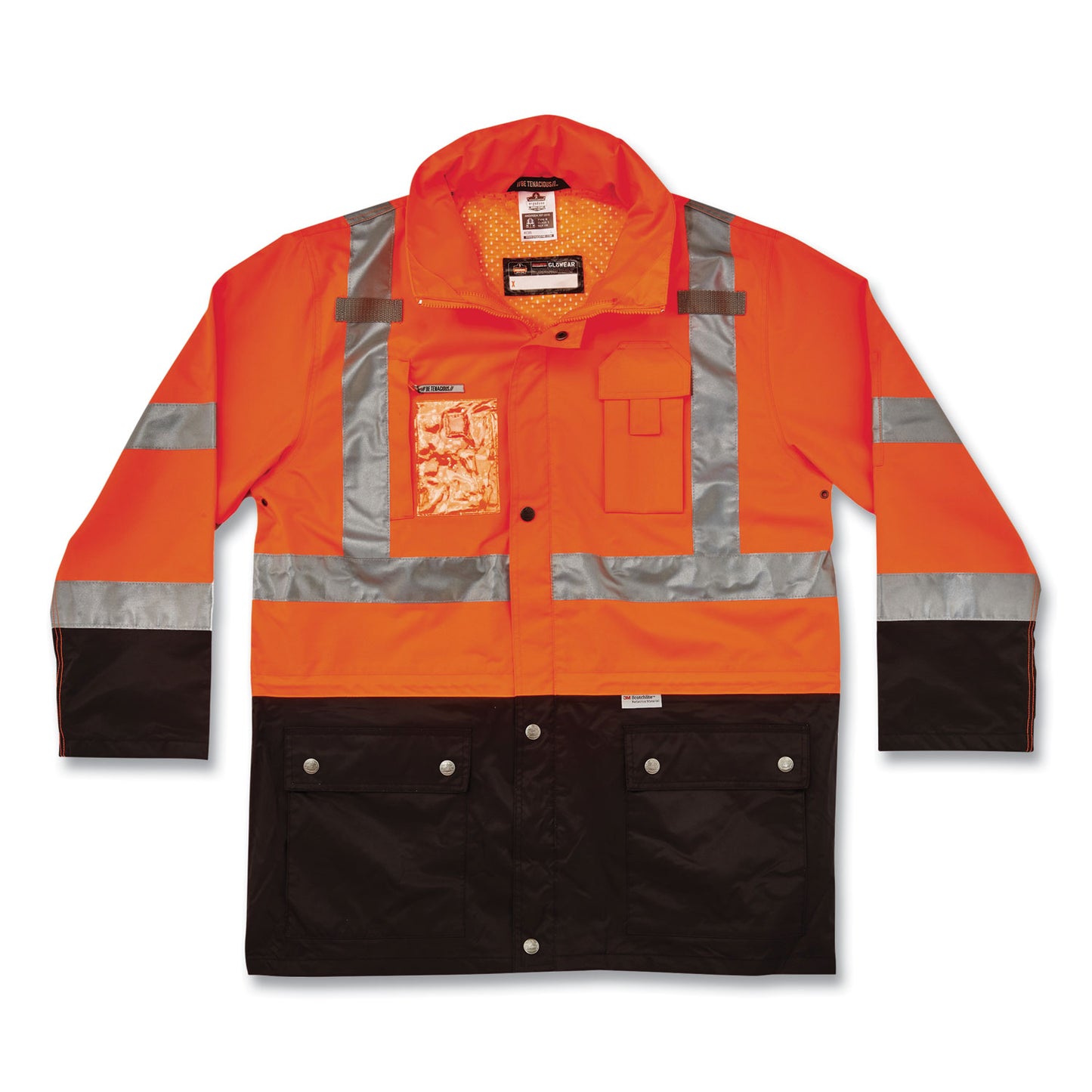 ergodyne GloWear 8386 Class 3 Hi-Vis Outer Shell Jacket, Polyester, Large, Orange (25464)