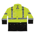 ergodyne GloWear 8386 Class 3 Hi-Vis Outer Shell Jacket, Polyester, 3X-Large, Lime (25377)