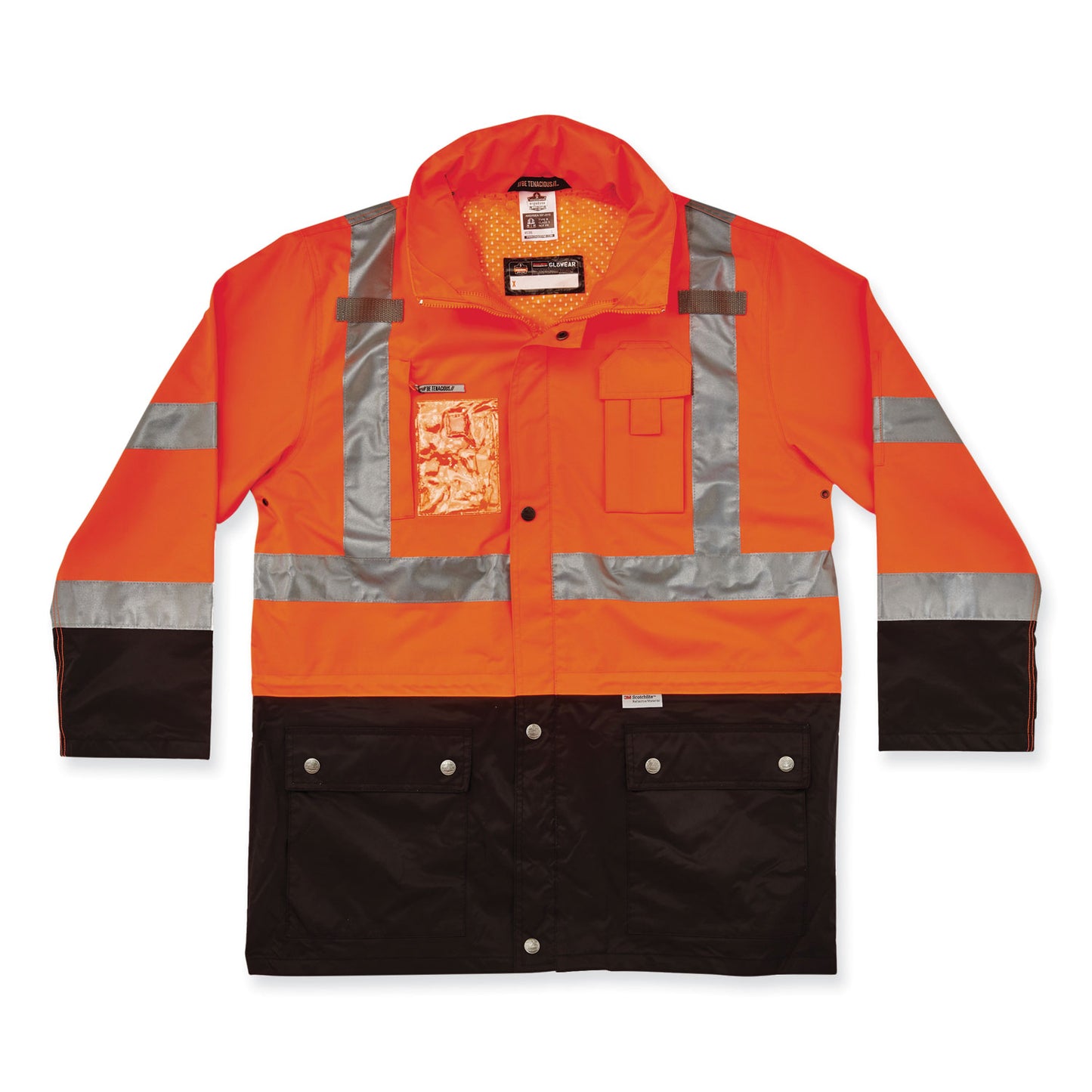 ergodyne GloWear 8386 Class 3 Hi-Vis Outer Shell Jacket, Polyester, Small, Orange (25462)