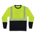 ergodyne GloWear 8281BK Class 2 Long Sleeve Shirt with Black Bottom, Polyester, Small, Lime (22632)