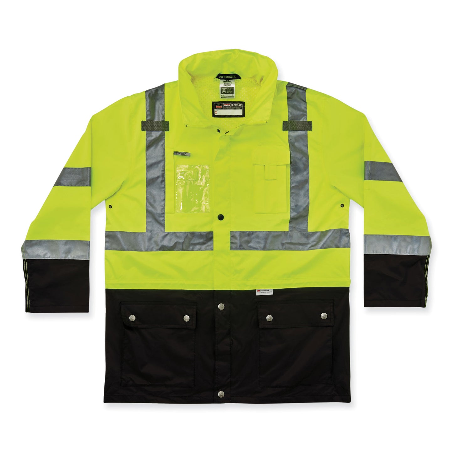 ergodyne GloWear 8386 Class 3 Hi-Vis Outer Shell Jacket, Polyester, X-Large, Lime (25375)