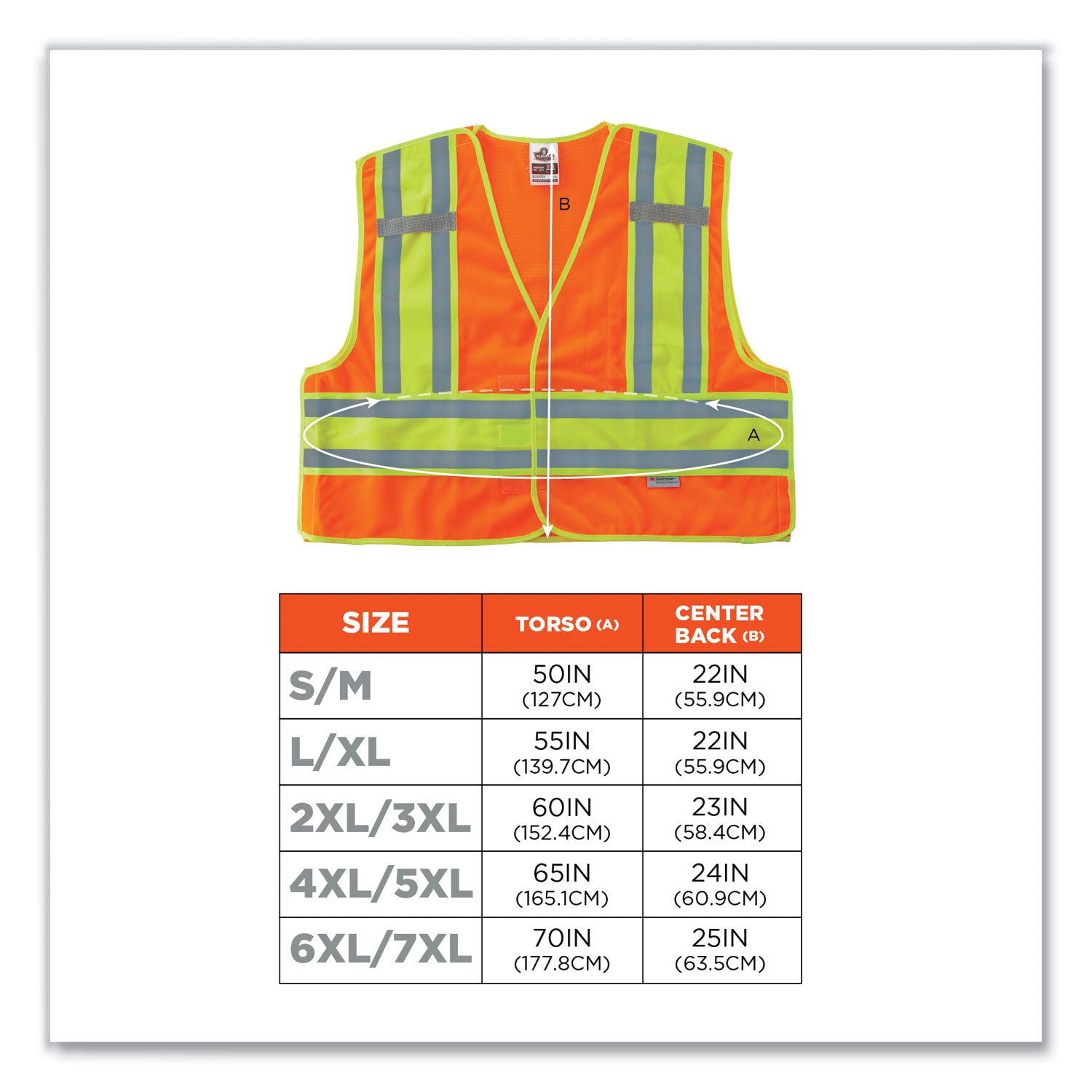 ergodyne GloWear 8245PSV Class 2 Public Safety Vest, Polyester, Small/Medium, Orange (23383)