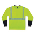 ergodyne GloWear 8281BK Class 2 Long Sleeve Shirt with Black Bottom, Polyester, 3X-Large, Lime (22637)