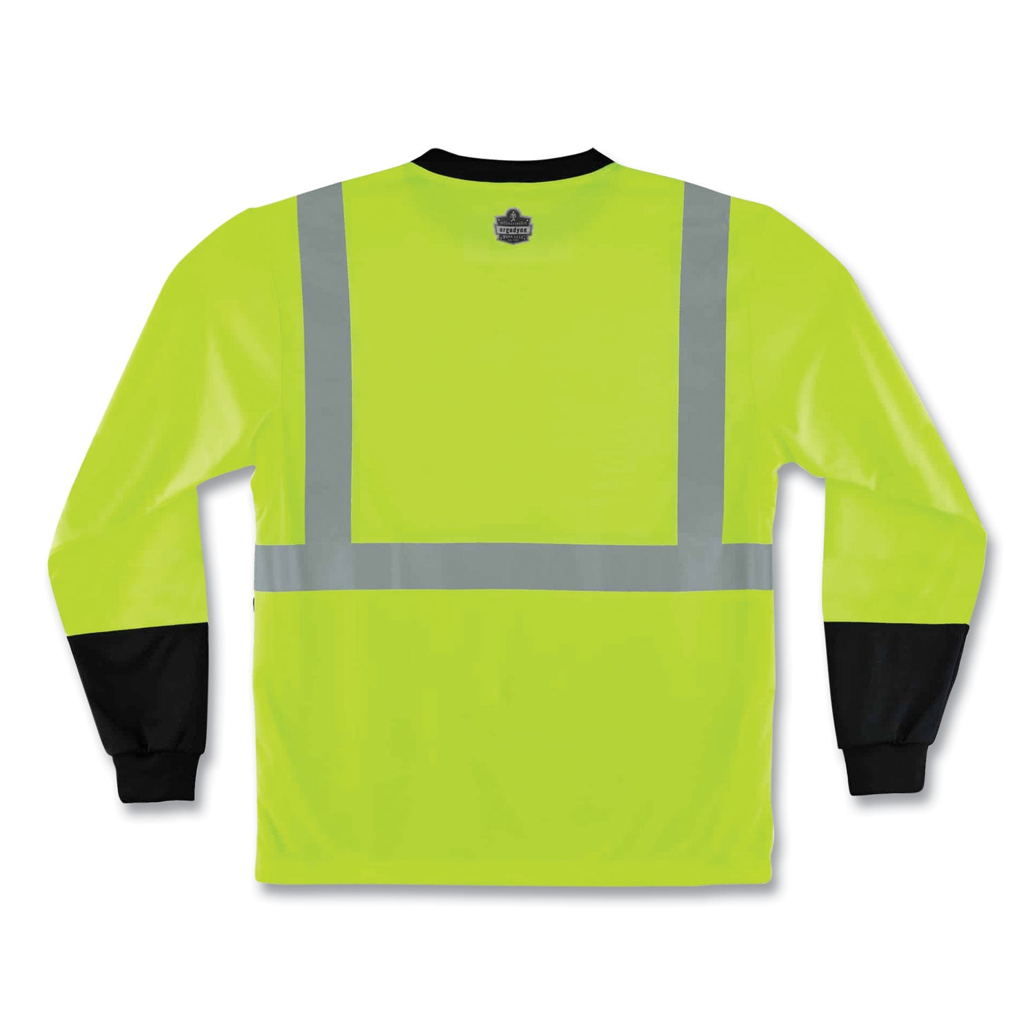 ergodyne GloWear 8291BK Type R Class 2 Black Front Long Sleeve T-Shirt, Polyester, 3X-Large, Lime (22707)