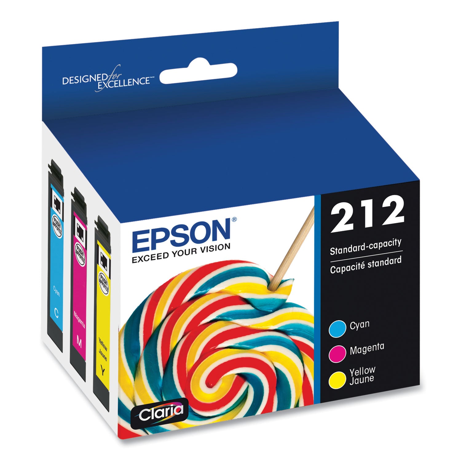 Epson T212520S (212) Claria Ink, Cyan/Magenta/Yellow