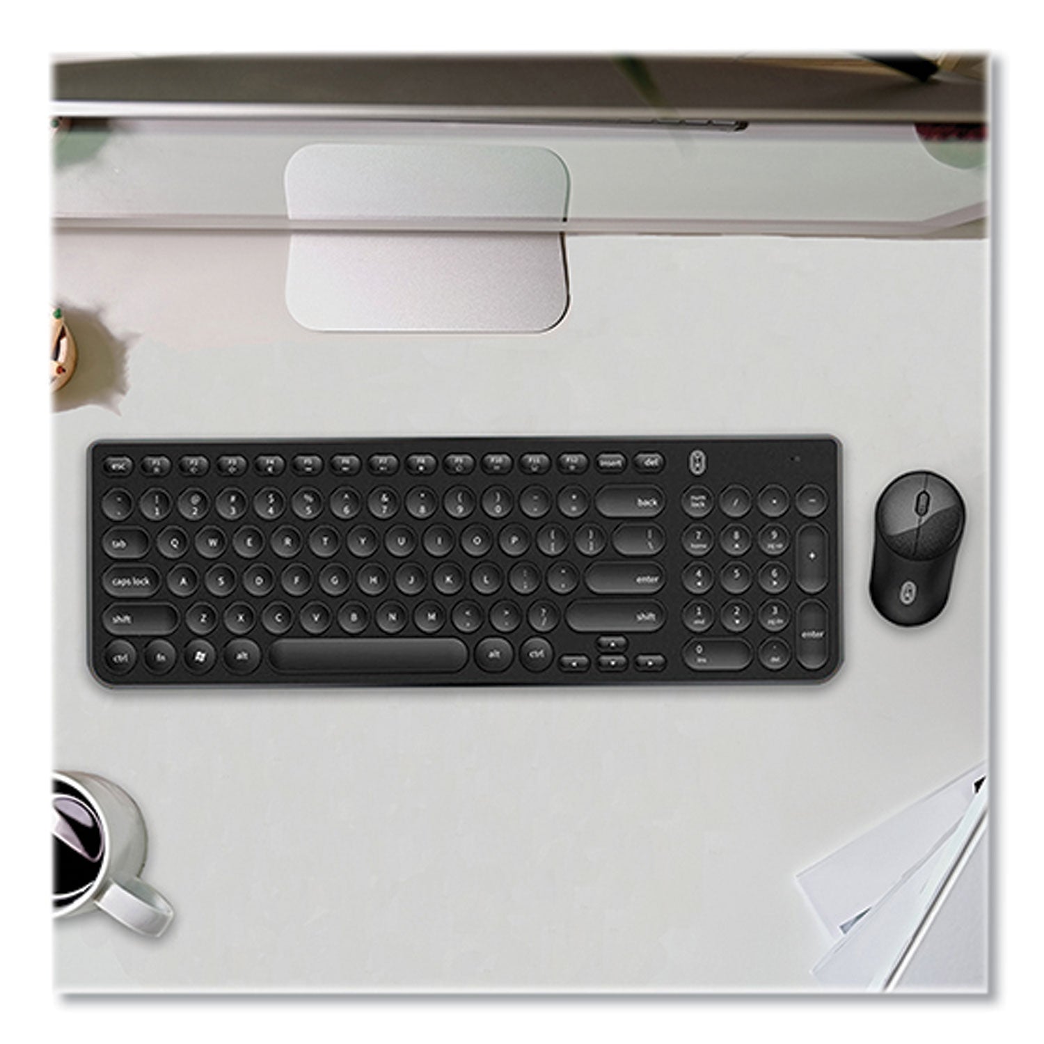 OTM Essentials Pro Wireless Keyboard & Optical Mouse Combo, 2.4 GHz Frequency, Black (ROBB3WBK)