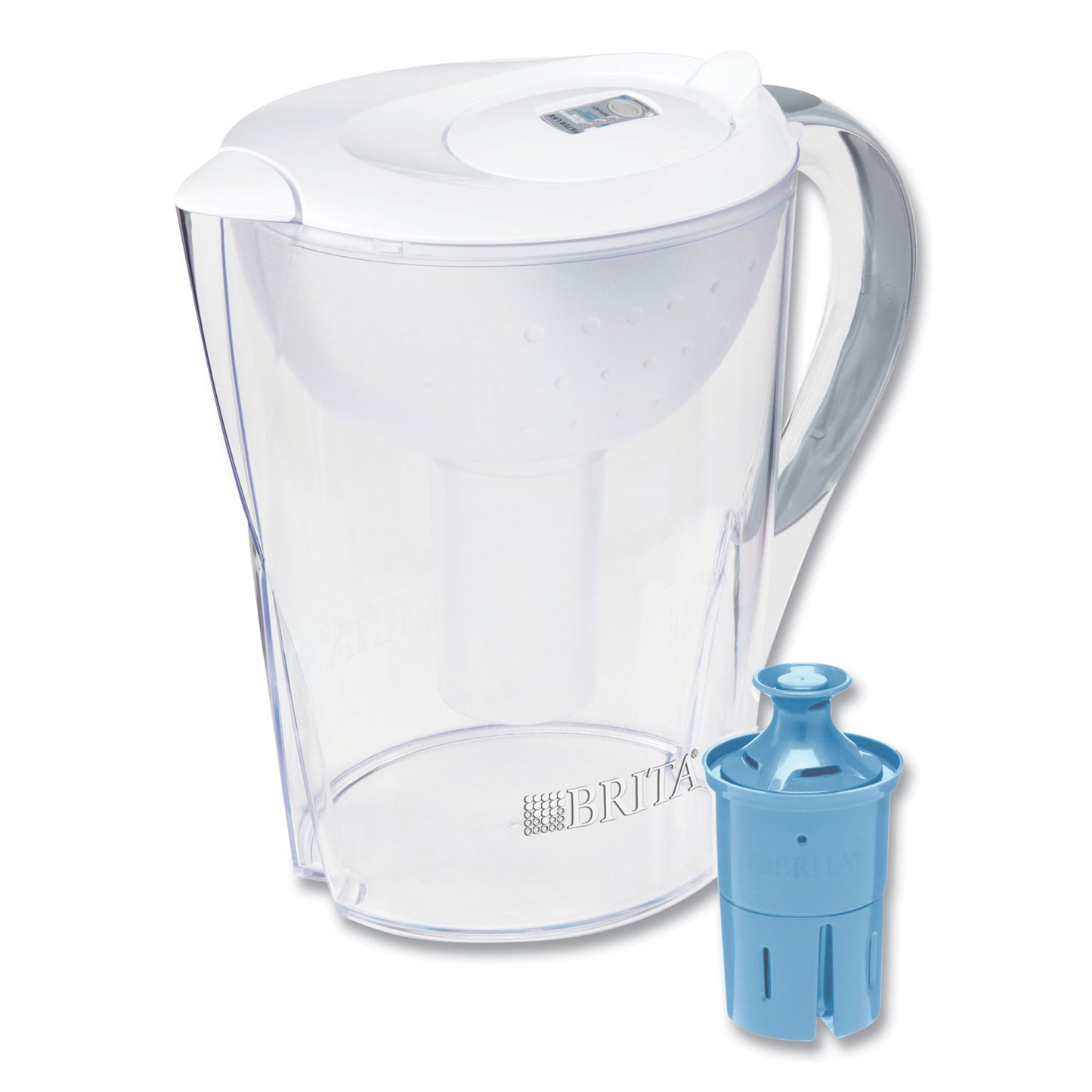 Brita Pacifica Pitcher with Longlast+ Filter, 0.63 gal, White/Clear (36515)
