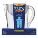 Brita Pacifica Pitcher with Longlast+ Filter, 0.63 gal, White/Clear (36515)
