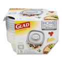 Glad Home Collection Food Storage Containers with Lids, Medium Square, 25 oz, Clear/Metallic, Plastic, 5/Pack (XZA60795)