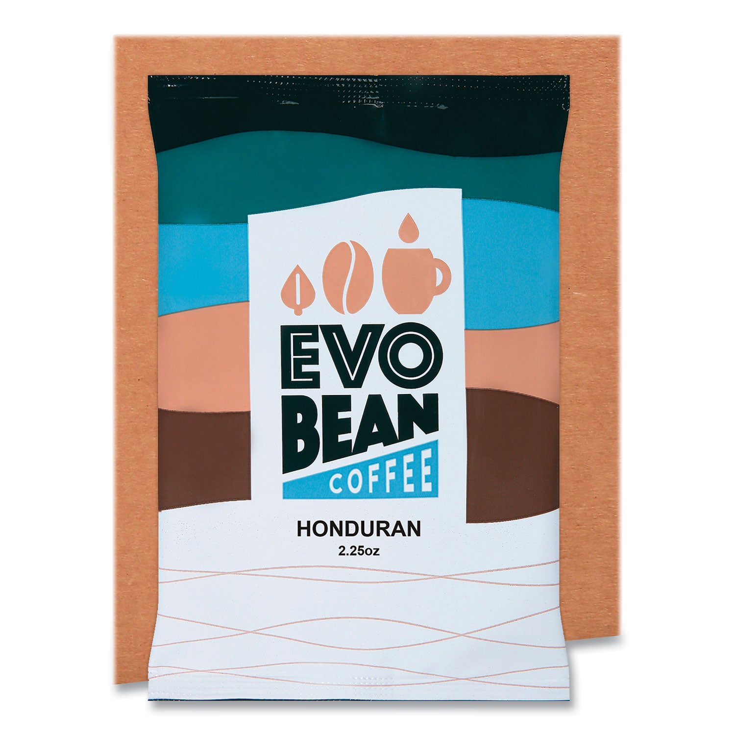 EVO Bean Coffee Ground Fraction Packs, Honduran, 2.25 oz, 24/Carton (CDA88046)