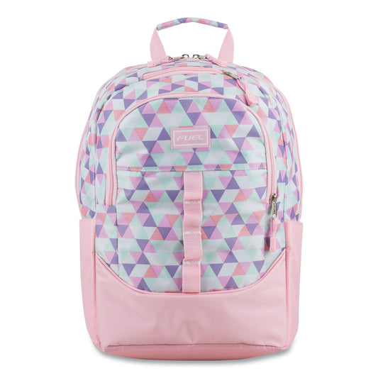 FUEL Geometric Backpack, Fits Device Up to 15.9", 12.5 x 7.63 x 18, Pink/Purple (119250STCL6)