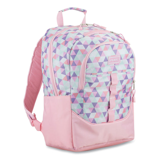 FUEL Geometric Backpack, Fits Device Up to 15.9", 12.5 x 7.63 x 18, Pink/Purple (119250STCL6)