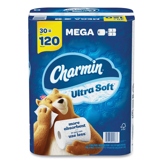 Charmin Ultra Soft Bathroom Tissue, Mega Roll, Septic Safe, 2-ply, White, 244 Sheets/roll, 30 Rolls/pack