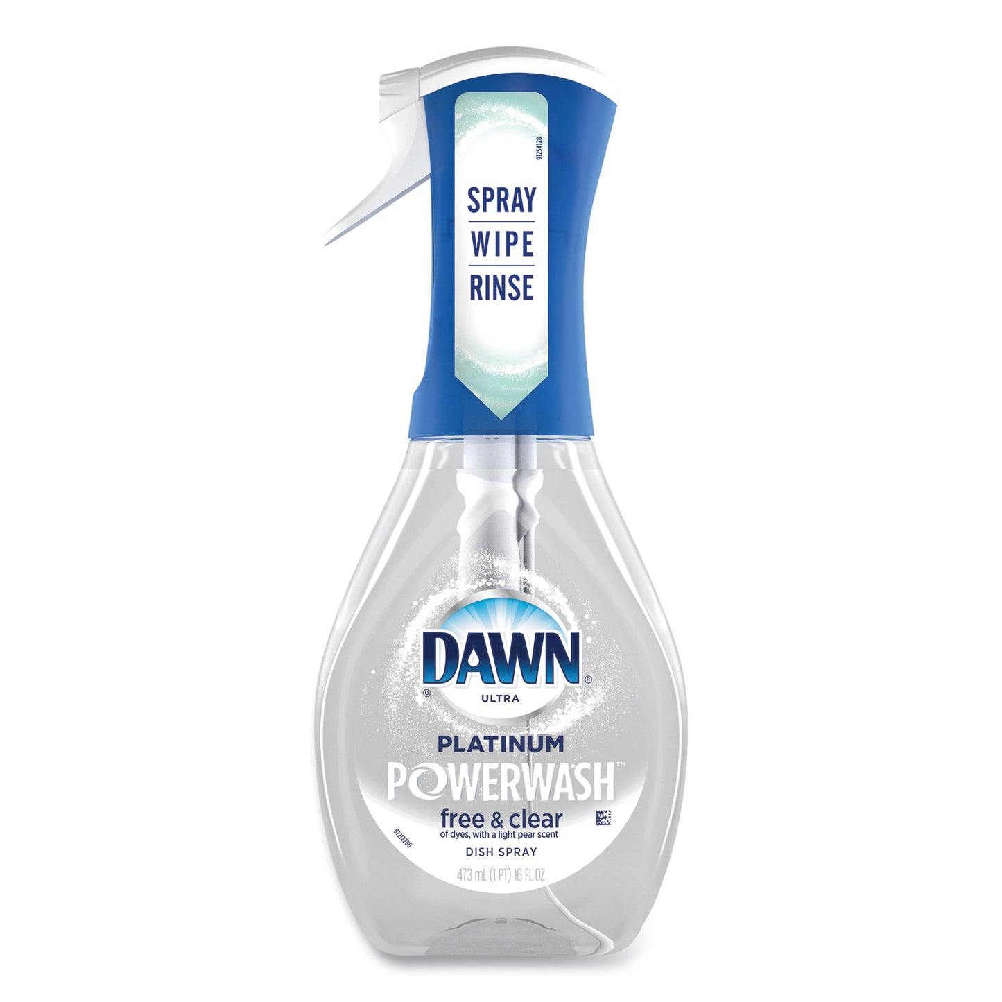 Dawn Platinum Powerwash Dish Spray, Free & Clear, Unscented, 16 oz Spray Bottle (65732)