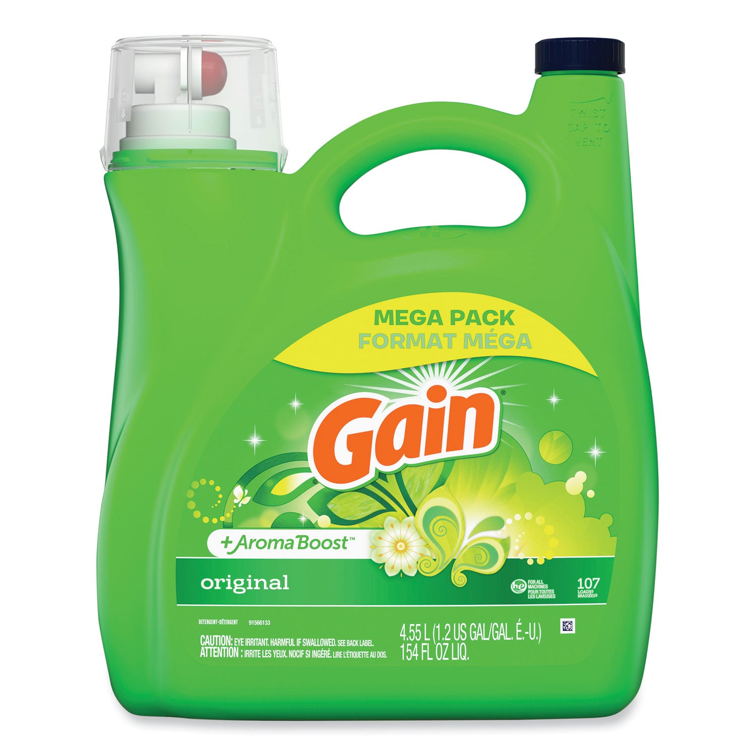 Gain Liquid Laundry Detergent, Original Scent, 154 oz Bottle (77273)