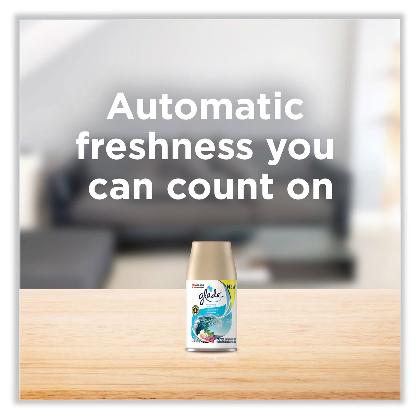 Glade Automatic Air Freshener, Aqua Waves, 6.2 oz, 4/Carton (325078)