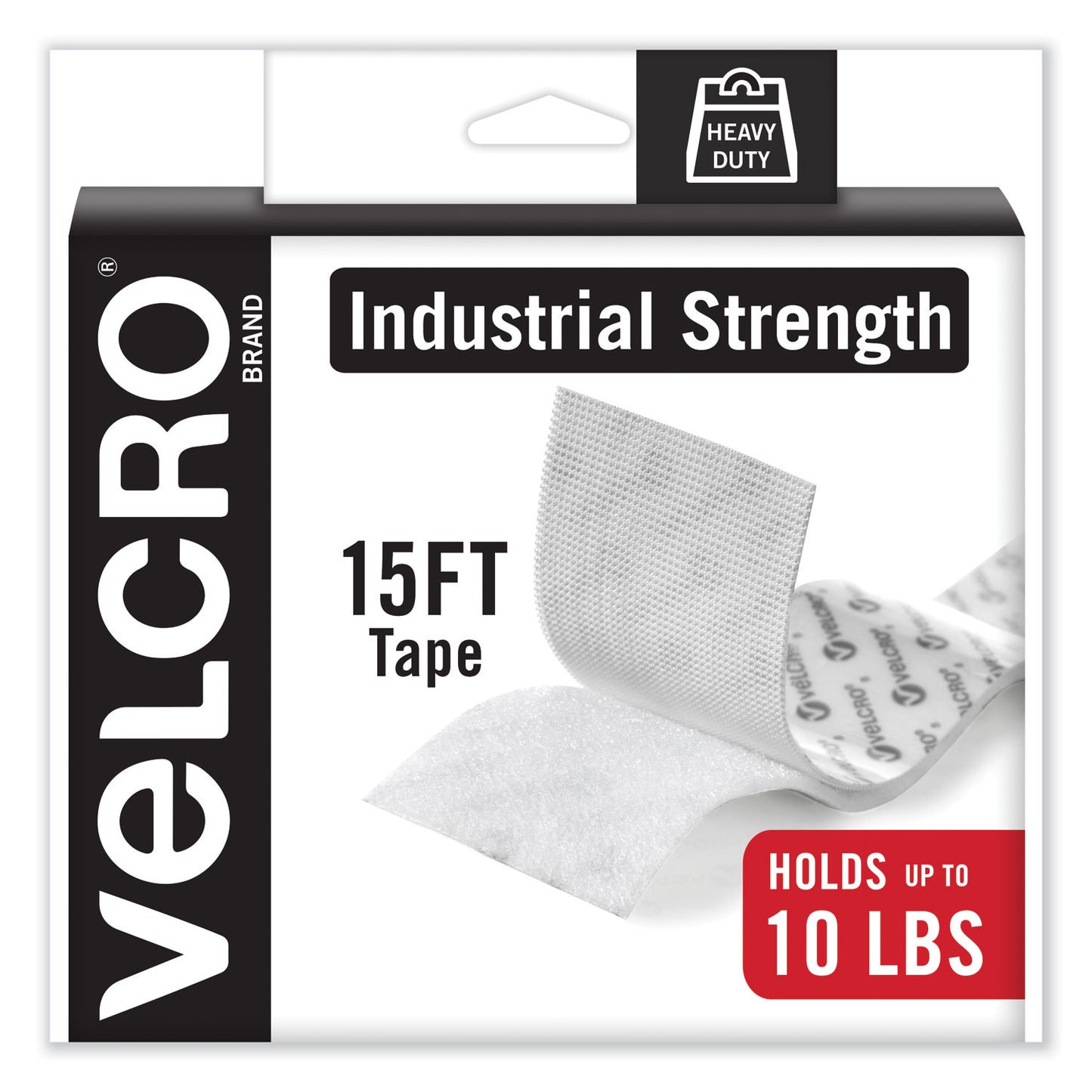 Velcro Industrial-Strength Heavy-Duty Fasteners with Dispenser Box, 2" x 15 ft, White (90198)