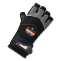 ergodyne ProFlex 910 Half-Finger Impact Gloves + Wrist Support, Black, 2X-Large, Pair (17716)